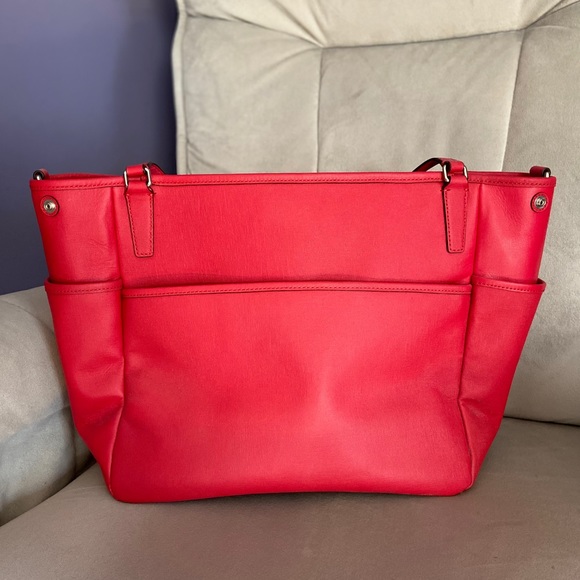 Like New Coach Baby Bag or Tote - Coral Leather - Picture 3 of 4